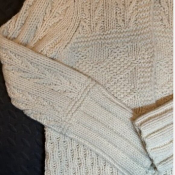 American Eagle Lambswool Cardigan Hooded Hand Knit Sweater Women's Size Large - Picture 10 of 14
